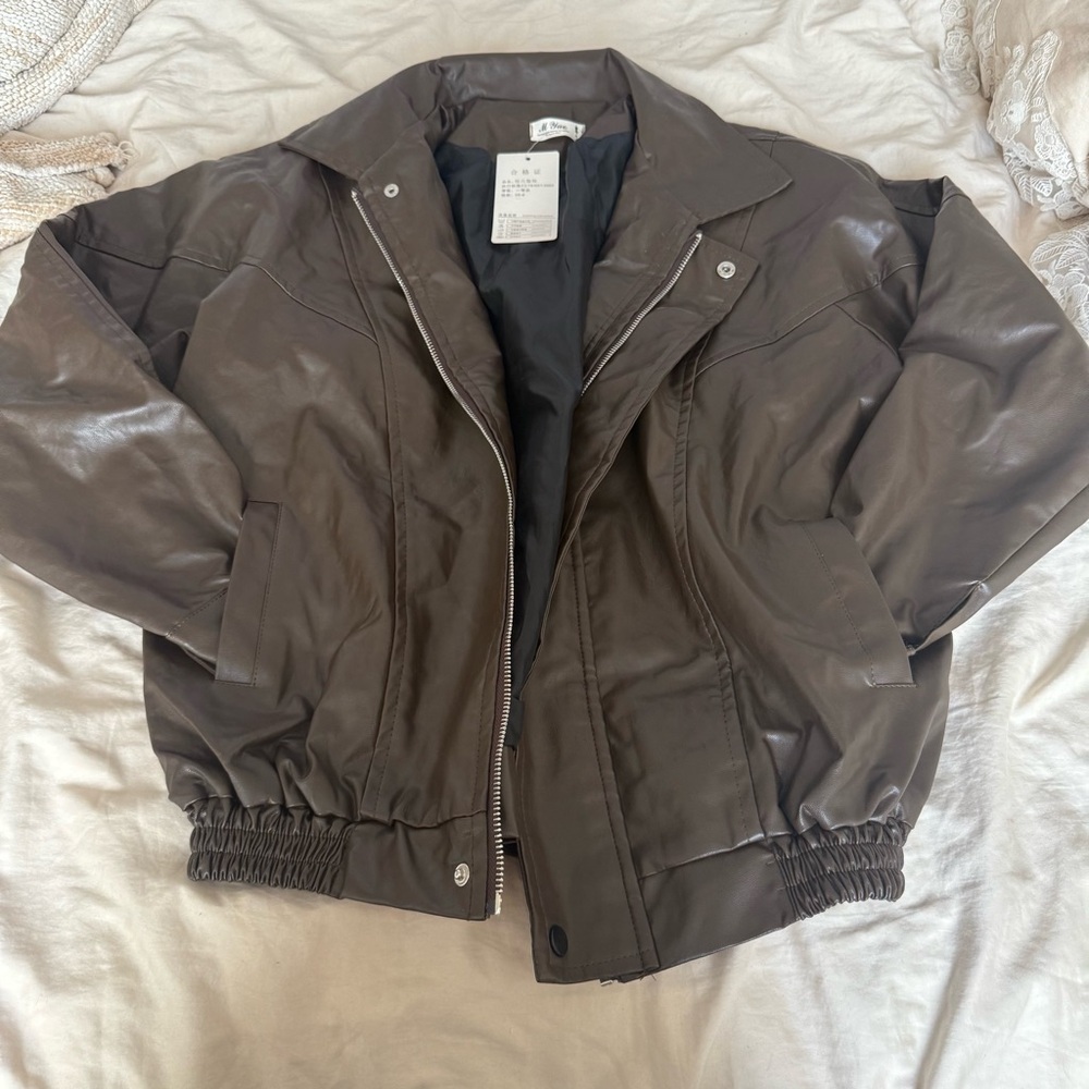 Women’s Brown Faux Leather Jacket